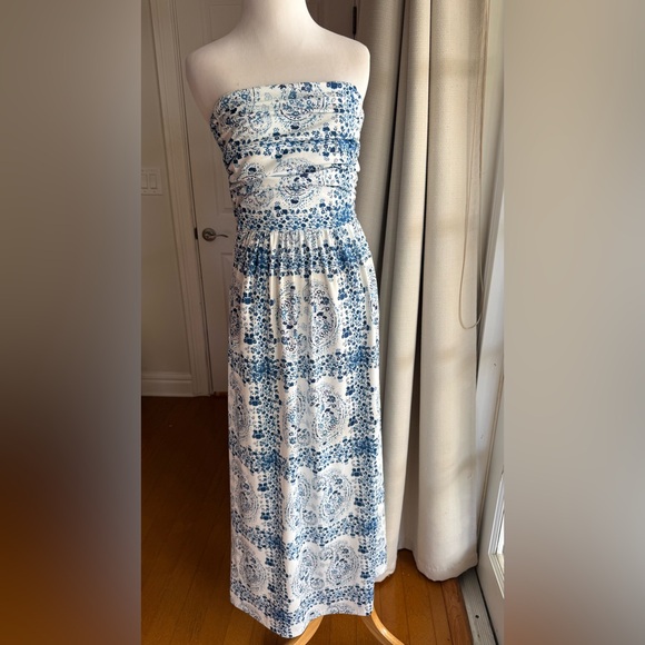 Grace Karin Dresses & Skirts - Grace Karin Strapless Blue and White Maxi Dress Medium EUC